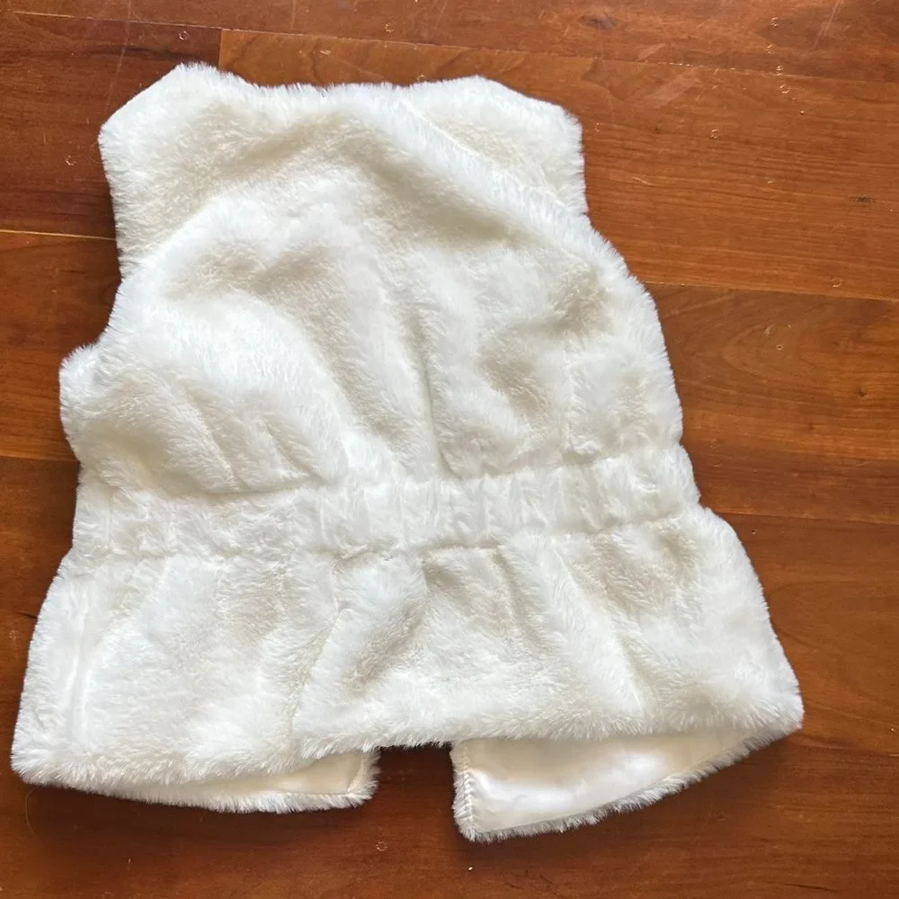 First Impressions Kids Ivory Faux Fur Vest